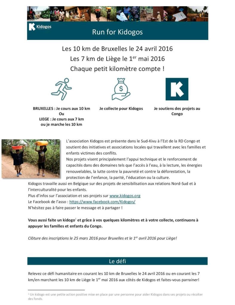 Run for Kidogos - 10 km Bxl et 7km de Liègecut