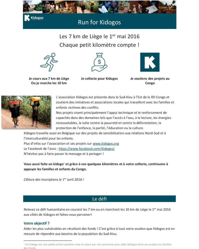 Run for Kidogos - 7 km Liège